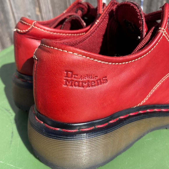 Dr Martens 8651 Red Leather Chunky Platform Oxford Shoes Womens Size 6 UK 37 EU - Picture 8 of 8